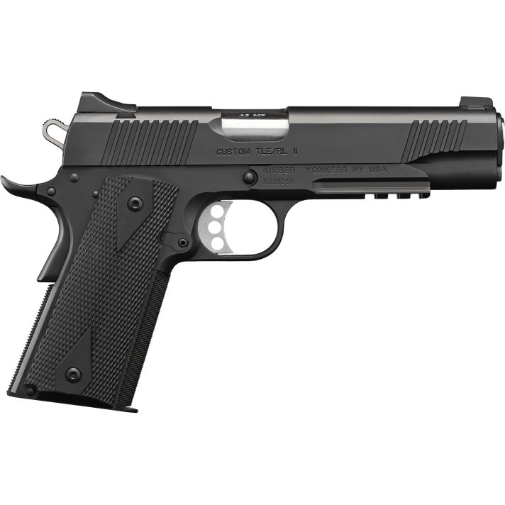 Kimber Mfg.,inc 3200139CA Custom TLE/RL II (CA) 45 ACP 7+1 5" Matte Black Front Serrations Steel Slide Aggressively Textures G-10 Grip