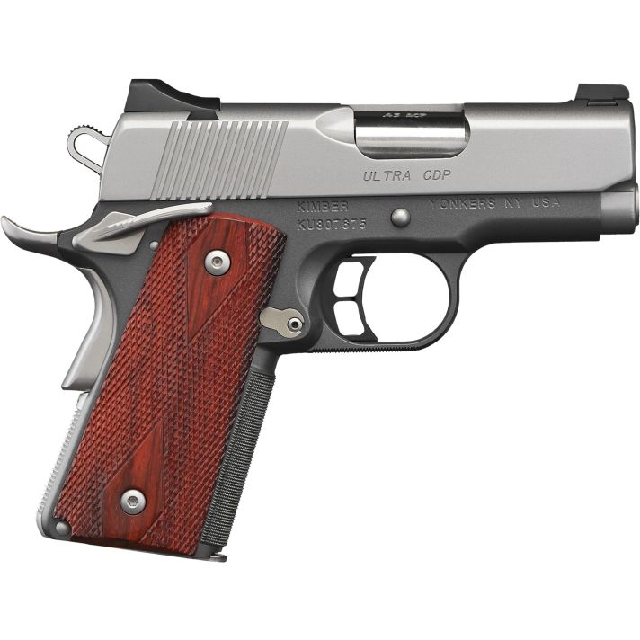 Kimber Mfg, Inc 3000256 CDP Ultra 9mm Luger 8+1 3" Stainless Match Grade, Barrel Kimpro II Silver Serrated Stainless Steel Slide, Kimpro II Gray Aluminum Frame w/Beavertail, Rosewood Grip