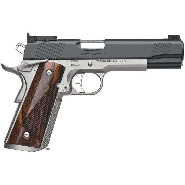 Kimber Mfg.,inc 3200309 Super Match II 45 ACP 8+1 5" Matte Black KimPro II Aggressive Slide Serrations Front strap checkering Walnut Grip