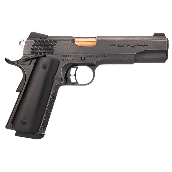 Kimber Mfg.,inc 3700841 45th Anniversary Limited Edition Full Size Frame 45 ACP 8+1 5" Titanium Nitride Distressed Cerakote Distressed Cerakote Black Horn Grip