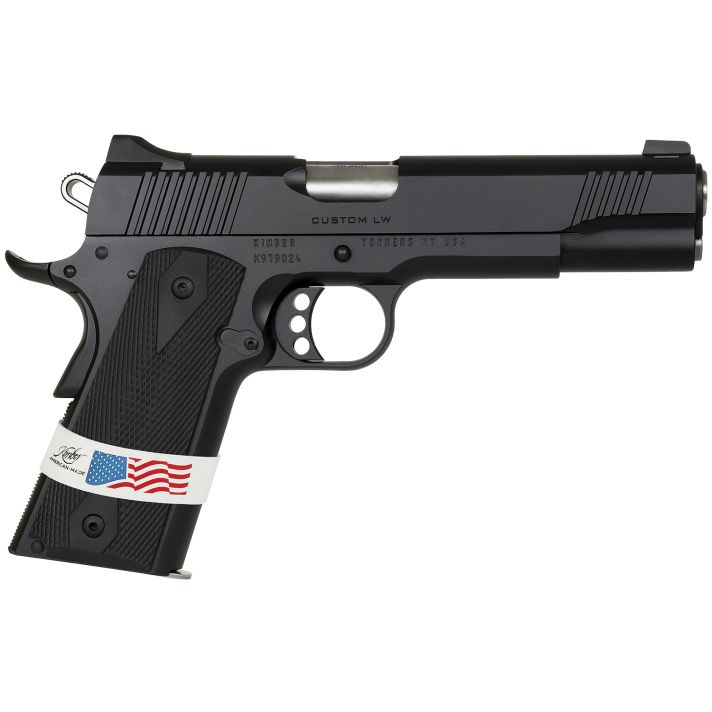 Kimber Mfg, Inc 3000500 Custom LW Liberty 45 ACP 7+1 5" Stainless Match Grade Barrel, KimPro Black Serrated Steel Slide, KimPro Black Aluminum Frame w/Beavertail, ANKA Grip