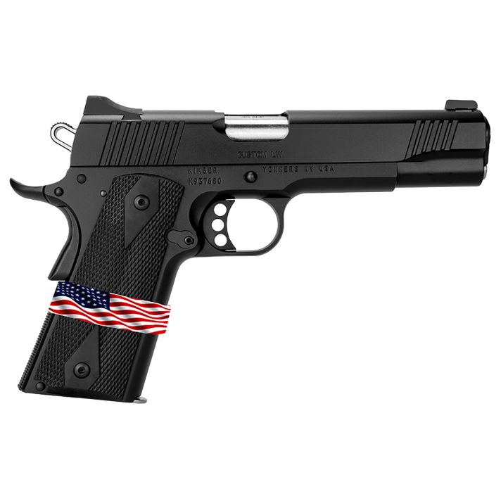 Kimber Mfg, Inc 3000502 Custom LW Liberty 9mm Luger 7+1 5" Stainless Match Grade Barrel, KimPro Black Serrated Steel Slide, KimPro Black Aluminum Frame w/Beavertail, ANKA Grip