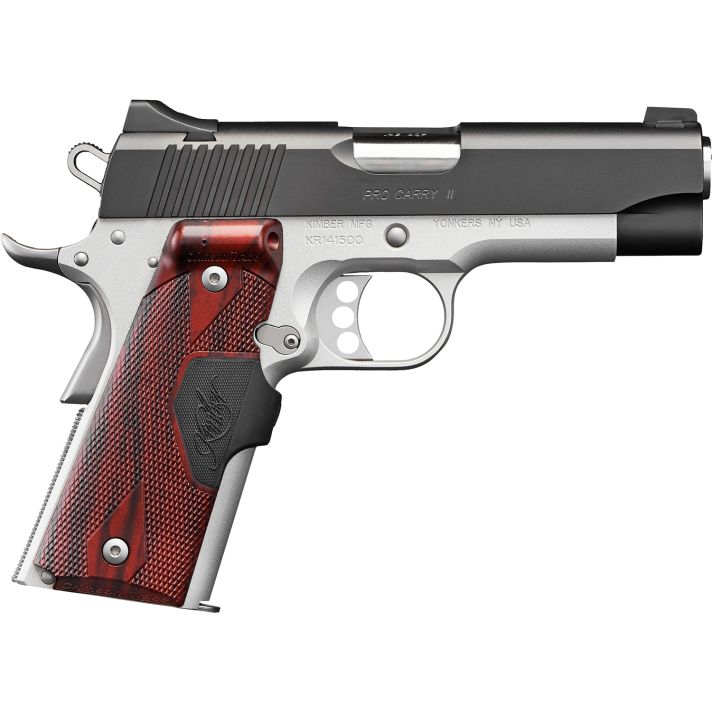 Kimber Mfg.,inc 3200389 Pro Carry II Two-Tone LG 9mm 9+1 4" Black Matte Silver Rosewood w/ Integrated Laer Grip