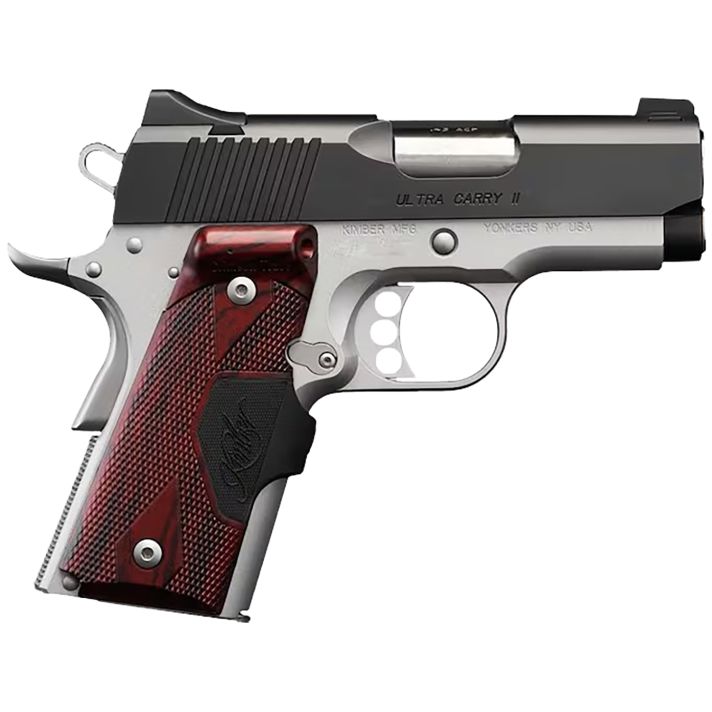 Kimber Mfg.,inc 3200392 Ultra Carry II Two-Tone LG 9mm 8+1 3" Black Matte Silver Rosewood w/ Integrated Laer Grip