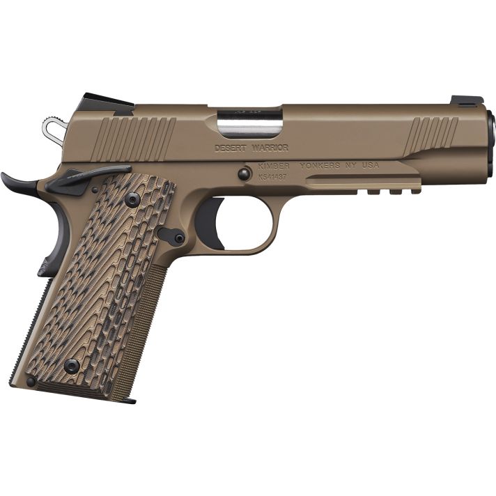Kimber Mfg.,inc 3000236 Desert Warrior45 ACP 7+1 5" Front Serrations Steel Slide Desert Tan KimPro II G-10 Grip