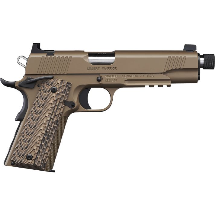 Kimber Mfg.,inc 3000237 Desert Warrior TFS 45 ACP 7+1 5.50" Front Serrations Steel Slide Desert Tan KimPro II G-10 Grip
