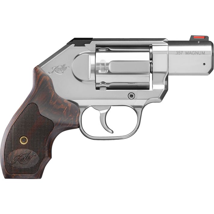 Kimber Mfg, Inc 3400009 K6S DCR DAO 357 Mag 6 Shot 2" Satin Silver Stainless Steel Barrel & Cylinder, Stainless Steel Frame, Laminated Wood Grip, Concealed Hammer