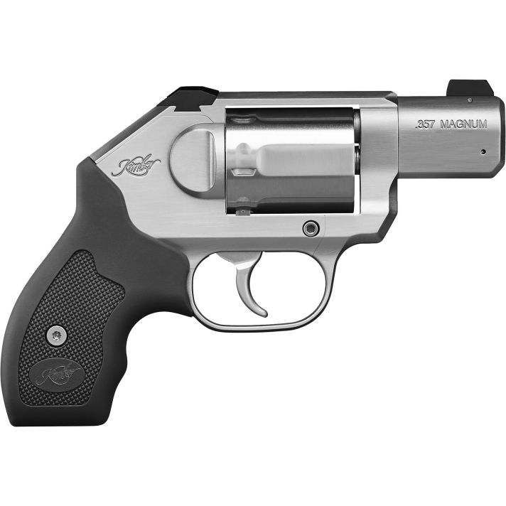 Kimber Mfg, Inc 3400010 K6S357 Mag 6 Shot 2" Brushed Stainless Steel Barrel, Brushed Stainless Stainless Steel Frame Black Rubber/Kimber Logo Grip Concealed Hammer
