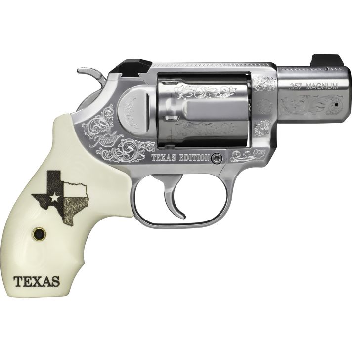 Kimber Mfg, Inc 3400028 K6S Texas Edition DA/SA 357 Mag 6 Shot 2" Brushed Stainless Steel Barrel & Cylinder, Brushed Stainless Steel Frame, Bonded Ivory Grip, Exposed Hammer