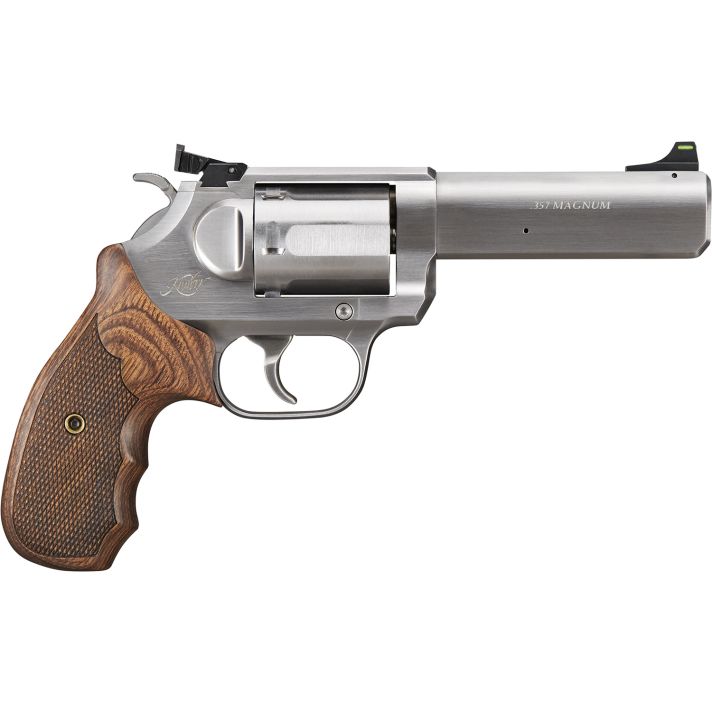 Kimber Mfg, Inc 3400032 K6S Target GFO DA/SA 357 Mag 6 Shot 4" Brushed Stainless Steel Barrel & Cylinder, Brushed Stainless Steel Frame, Diamond Checkering Grip