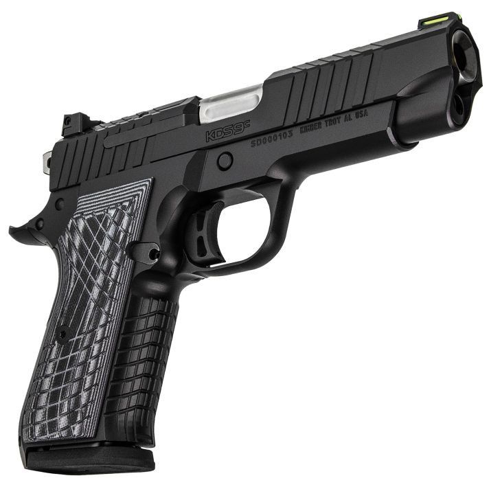 Kimber Mfg.,inc 3100011 KDS9C9mm 10+1 4.09" KimPro Black Front and Rear Serrations Stainless Steel Slide Gray and Black G10 Crosshatch Grip