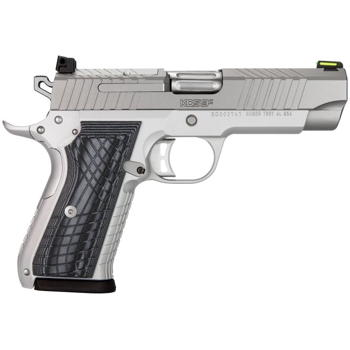 Kimber Mfg.,inc 3100012 KDS9C9mm 15+1 4.09" KimPro SilverFront and Rear Serrations Stainless Steel Slide Gray and Black G10 Crosshatch Grip