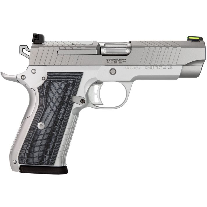 Kimber Mfg.,inc 3100013 KDS9C9mm 10+1 4.09" KimPro SilverFront and Rear Serrations Stainless Steel Slide Gray and Black G10 Crosshatch Grip