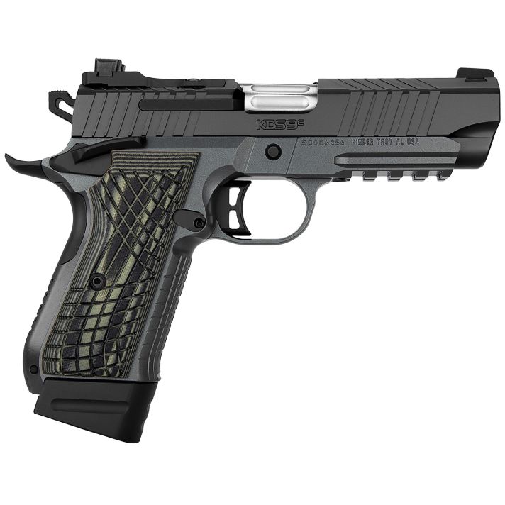 Kimber Mfg.,inc 3100016 KDS9C9mm 15+1 4.09" KimPro Gray Front and Rear Serrations Stainless Steel OD Green G-10 Grip