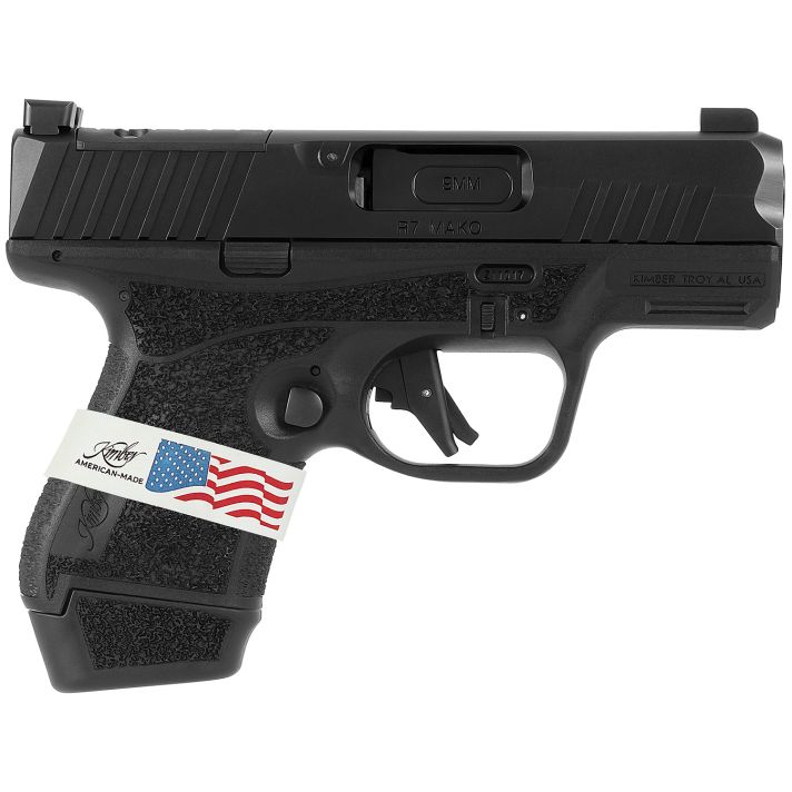 Kimber Mfg, Inc 3800004 R7 Mako Liberty Sub-Compact Frame 9mm Luger 13+1 3.37" Black DLC Match Grade Barrel, Black FNC Nitride Optic Ready/Serrated Stainless Steel Slide, Black Polymer Frame