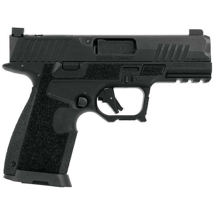Kimber Mfg.,inc 3800016 R7 Mako Carbon Compact OR 9mm 15+1 3.92" FNC Stainless Steel Slide Molded Stippling Interchangeable Modular Backstrap Grip