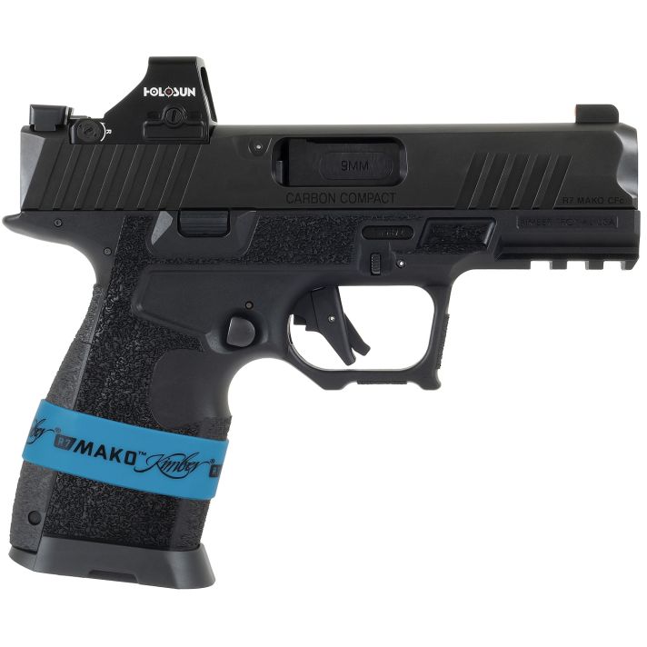 Kimber Mfg.,inc 3800017 R7 Mako Carbon Compact OI 9mm 15+1 3.92" FNC Stainless Steel Slide Molded Stippling Interchangeable Modular Backstrap Grip Holosun HS 407K