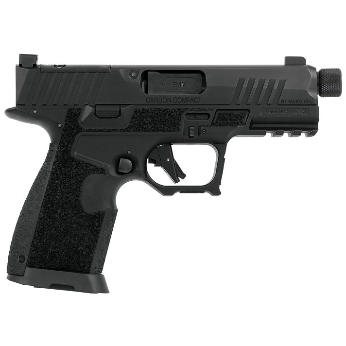 Kimber Mfg.,inc 3800018 R7 Mako Carbon Compact TFS OR 9mm 15+1 4.42" FNC Stainless Steel Slide Molded Stippling Interchangeable Modular Backstrap Grip