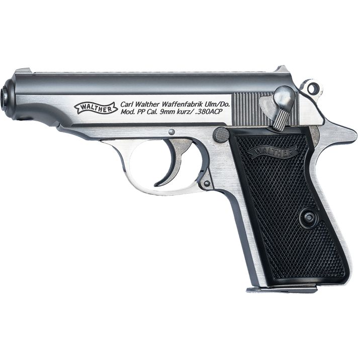 Walther Arms 4796029 PP32 ACP 8+1 3.90" Stainless Steel Barrel, Stainless Serrated Steel Slide, Stainless Aluminum Frame w/Beavertail, Textured Polymer Grip
