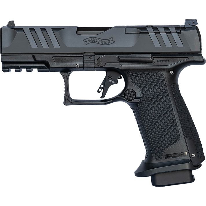 Walther Arms 4796040 PDP F-Series Pro 9mm Luger 18+1 4" Black Steel Barrel, Black Serrated/Optic Ready Steel Slide, Black Polymer Frame w/Picatinny Rail, Medium Backstrap Grip