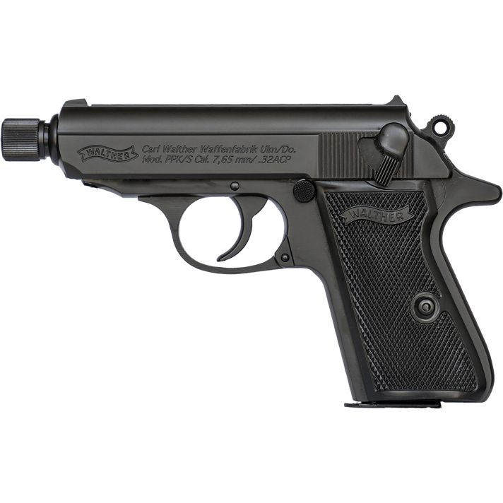 Walther Arms 4796059 PPK/SCarry Frame 32 ACP 7+1 3.30" Black Steel Threaded Barrel, Black Serrated Zinc Alloy Slide, Black Aluminum Frame w/Beavertail, Textured Polymer Grip