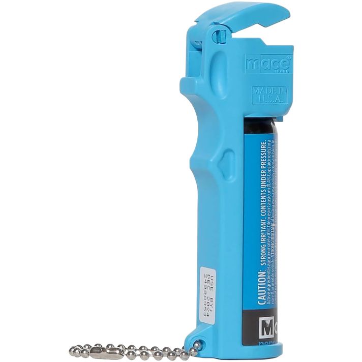 Mace 80727 Personal Pepper Spray OC Pepper/UV Dye 20 Burst 12ft Neon Blue Includes Keychain