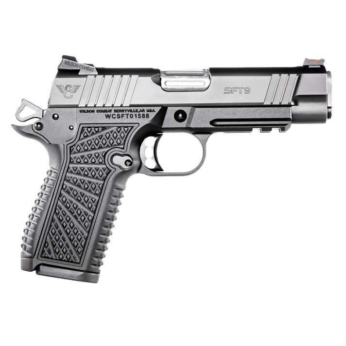 Wilson Combat SFT9CMR42 SFT9 Compact 9mm 15+1 4.25" Lightrail Black Armor-Tuff Stainless Steel