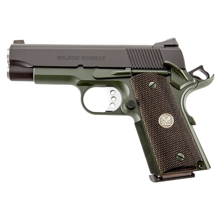 Wilson Combat WCQBCTACA CQB Compact *CA Compliant 45 ACP 8+1 4" Carbon Steel Slide Diamond Wood Grip