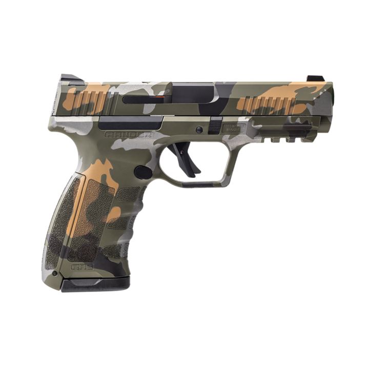 Dickinson LLC RA9C RA9 Ranger Compact Frame 9mm Luger 17+1 4.25" Black Steel Barrel, Ranger Camo Serrated Aluminum Slide, Ranger Camo Polymer Frame w/Accessory Rail