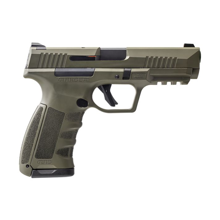 Dickinson LLC RA9G RA99mm Luger 17+1 4.25" Black Steel Barrel, OD Green Cerakote Serrated Aluminum Slide, OD Green Polymer Frame w/Accessory Rail