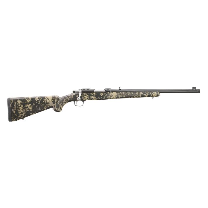 Ruger 7421 77/357357 Mag 5+1 18.50" Blued Threaded Barrel, Blued Integral Scope Mount Steel Receiver, Fixed Kryptek Obskura Nox Camo Synthetic Stock, Thread Protector