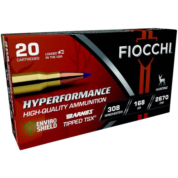 Fiocchi 308TTSX Hyperformance308Win 168gr Barnes Tipped TSX 20 Per Box/10 Case