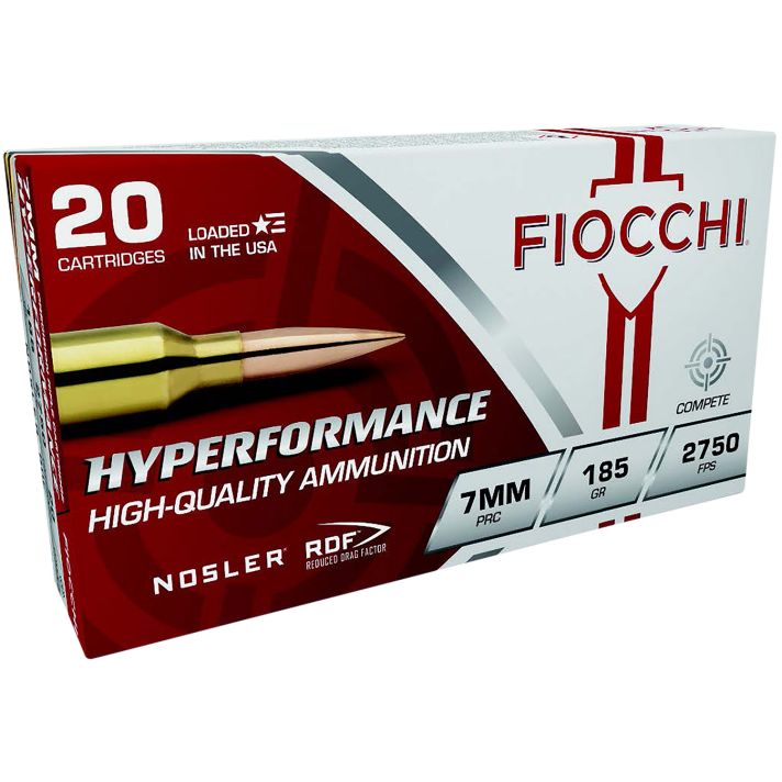 Fiocchi 7PRCRD Hyperformance Match 7mmPRC 185gr Nosler Reduced Drag Factor 20 Per Box/10 Case