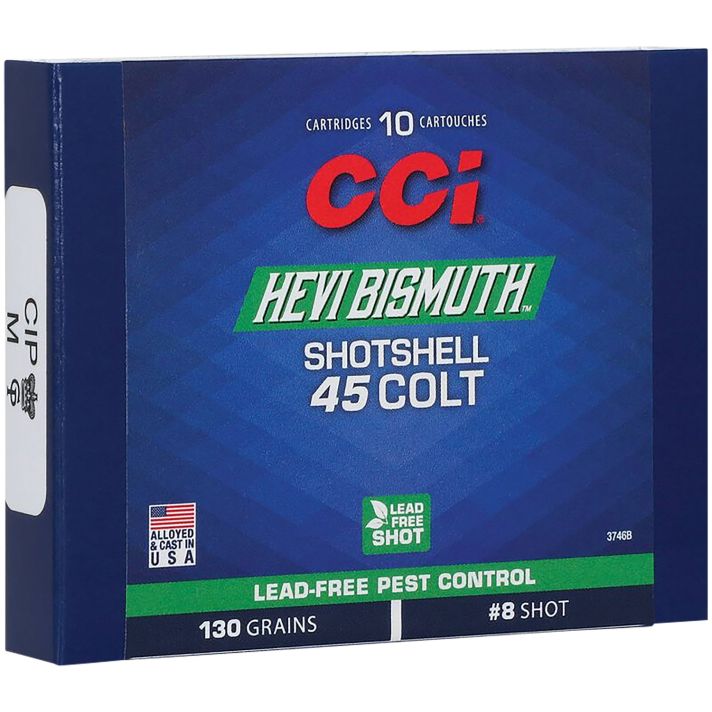 CCI 3746B Pest Control HEVI-Bismuth 45Colt 130gr Shotshell #8 Shot 10 Per Box/20 Case