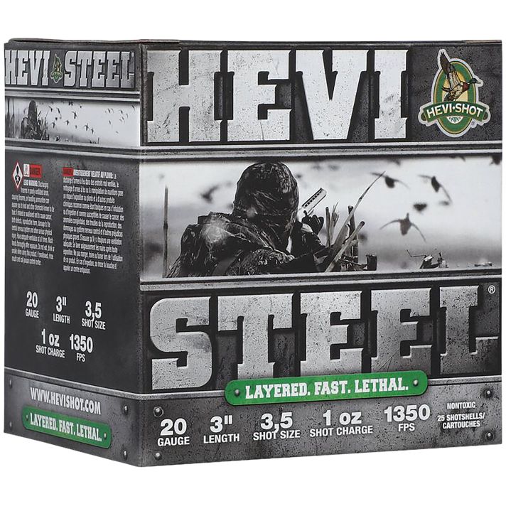 HEVI-Shot HS62035 HEVI-Steel Waterfowl 20Gauge 3" 1oz 3/5Shot 25 Per Box/10 Case