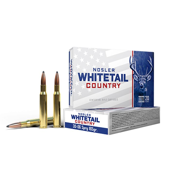 Nosler 40125 Whitetail Country30-06Springfield 165gr Spitzer Boat Tail 20 Per Box/10 Case