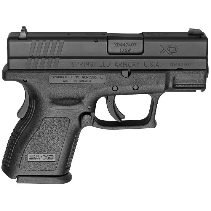 Springfield Armory XD9802HC XDCompact Frame 40 S&W 12+1, 3" Black Melonite Steel Barrel & Serrated Steel Slide, Black Polymer Frame w/Picatinny Rail