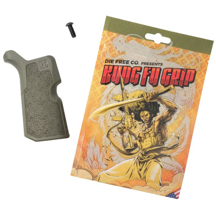 Die Free Co Llc KFGODG Kung Fu GripOlive Drab Nylon Fits AR15/M4/AR10/SR25