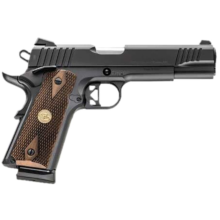 Charles Daly 440213 Superior45 ACP 10+1 5" Stainless Steel Barrel, Black Serrated Steel Slide, Black Steel Frame w/Beavertail, Walnut Diamond Checkered Grip, ZeroTech Red Dot