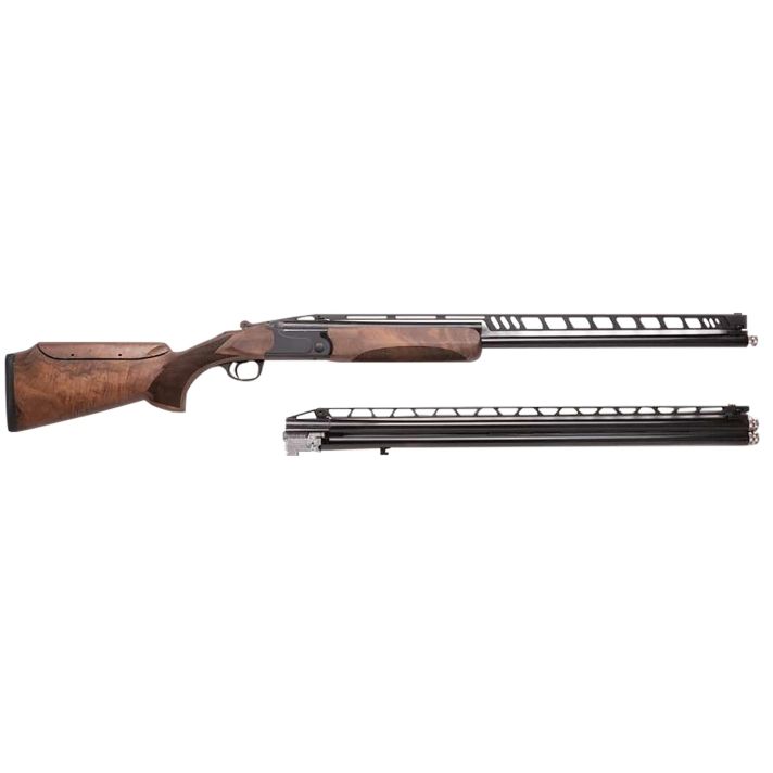Charles Daly 930410 202 Unsingle Combo 12 Gauge Break Open 2.75" 2rd 32" Black Over/Under Vent Rib Barrel, Black Steel Receiver, Adj Cheek Riser Walnut Wood Stock