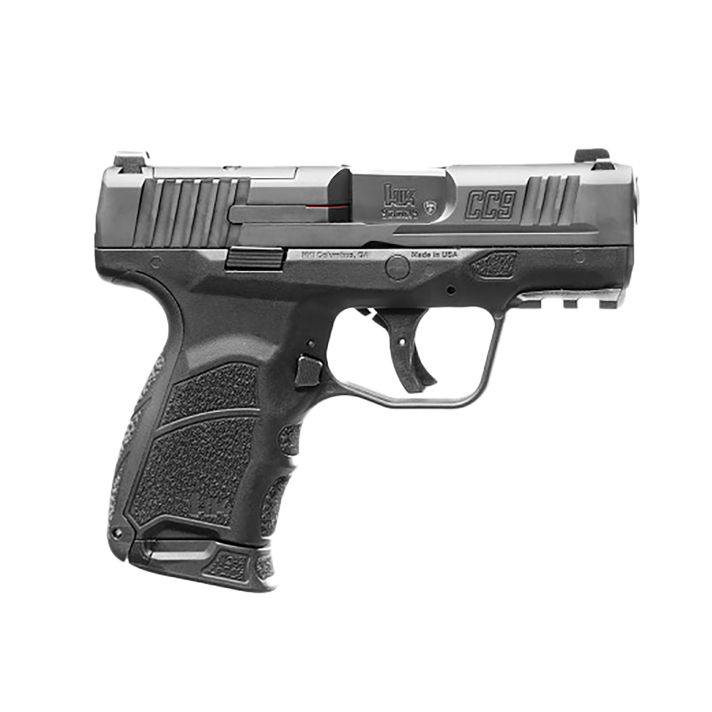 HK 81000550 CC99mm Luger 10+1/12+1 3.32" Black Polygonal Rifled Barrel, Optic Ready/Serrated Steel Slide, Polymer Frame w/Picatinny Rail, Black Interchangeable Backstrap Grip