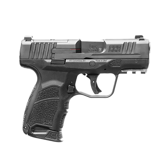 HK 81000551 CC99mm Luger 10+1 3.32" Black Polygonal Rifled Barrel, Optic Ready/Serrated Steel Slide, Polymer Frame w/Picatinny Rail, Black Interchangeable Backstrap Grip