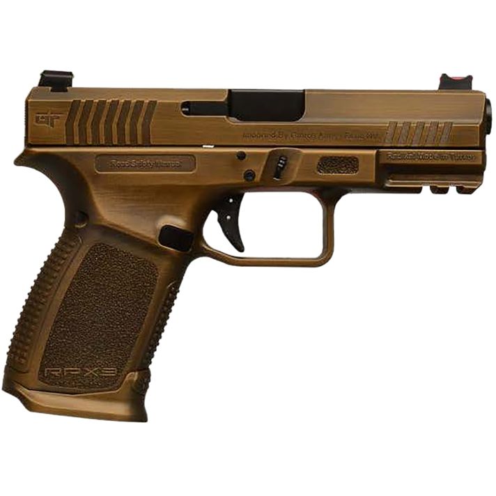 Gforce Arms GFRPX3C9BNZ Exodus9mm Luger 15+1 4.02" Black Steel Barrel, Bronze Cerakote Serrated Steel Slide, Bronze Cerakote Polymer Frame w/Accessory Rail, Textured Grip