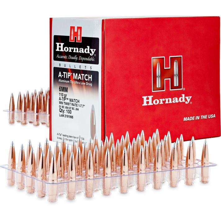 Hornady 245312 6mm .243 110gr A-Tip Match 500 Per Box/6 Case