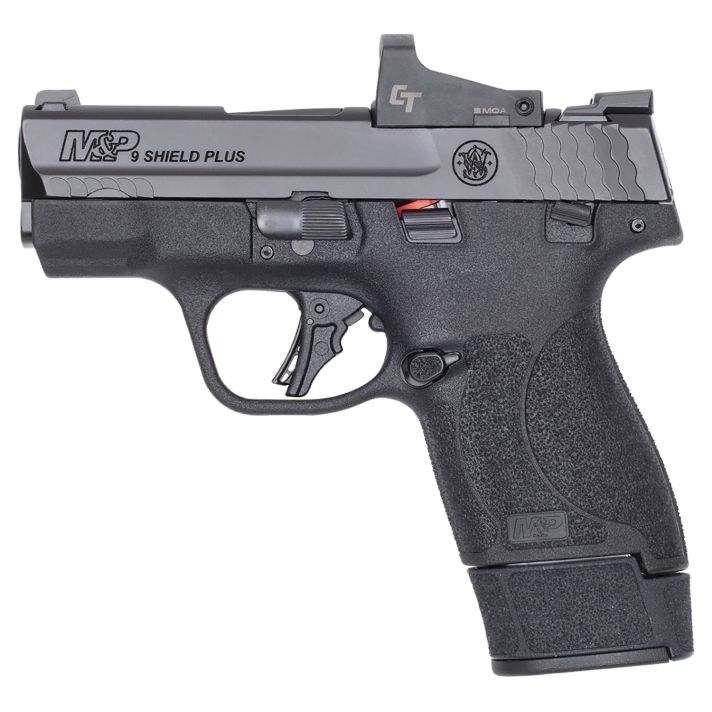 Smith & Wesson 14398 M&P9 Shield Plus 9mm Luger 10+1/15+1 3.10" Stainless Black Armornite Barrel/Slide Black Slim Textured Grip