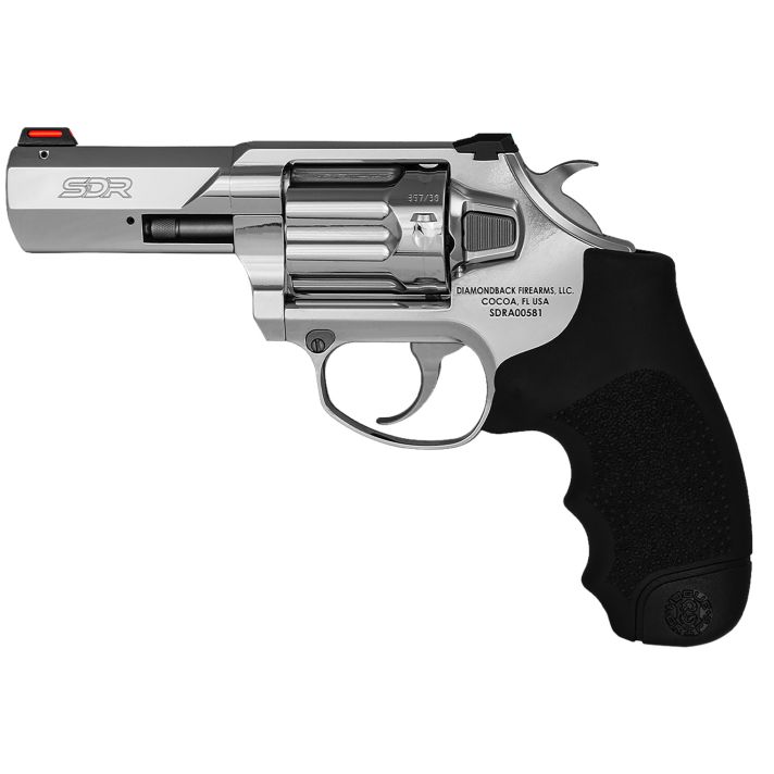 Diamondback DB0700S703 SDR357 Mag/38 Special +P 6 3" Stainless Steel Barrel, Cylinder & Frame, Black Hogue Rubber Grip, Exposed Hammer
