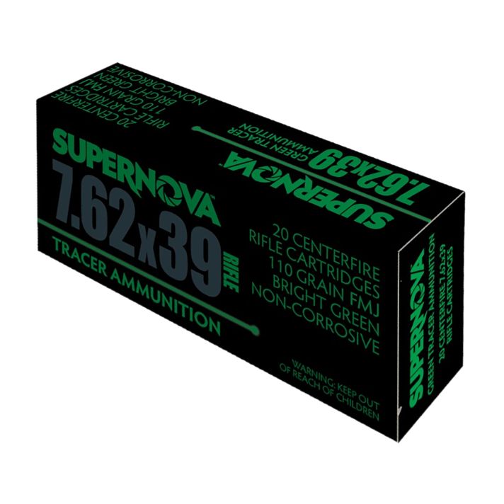 Piney Mountain Ammunition PMSN762G Green Tracer7.62mm 110gr Full Metal Jacket 20 Per Box/50 Case
