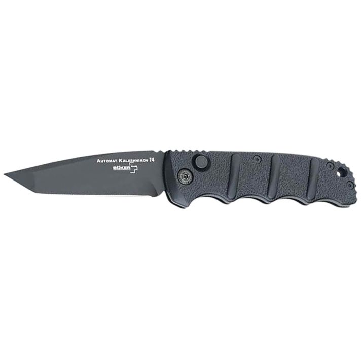 Boker 01KALS101Kalashnikov 3.35" Tanto Plain Black D2 Steel Blade Aluminum Handle
