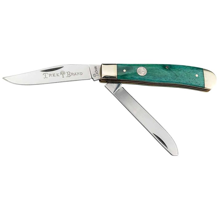 Boker 110829 Trapper 2.0 Clip Point/Spey Plain D2 Steel Blade Smooth Green Bone Handle