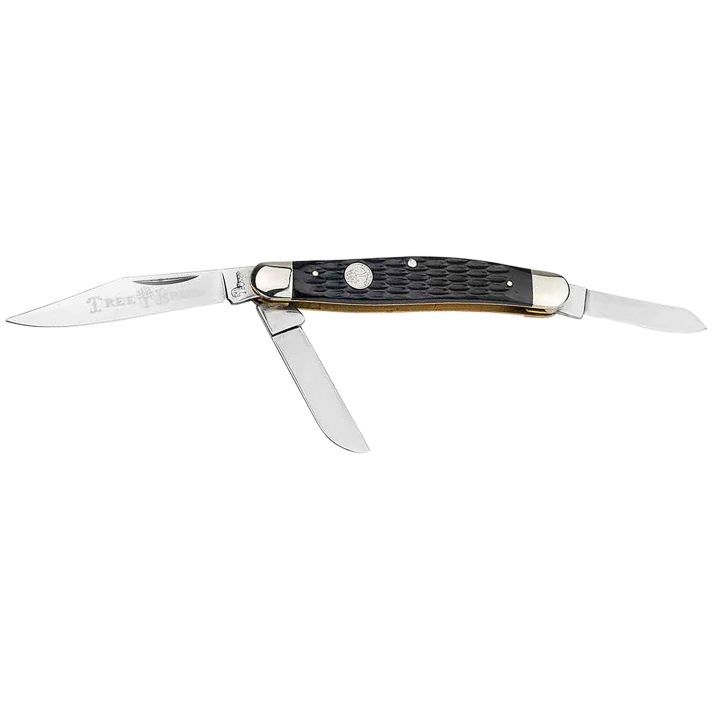 Boker 110856 Stockman Traditional Large Clip Point/Sheepsfoot/Spey Plain D2 Steel Blade Black Jigged Bone Handle